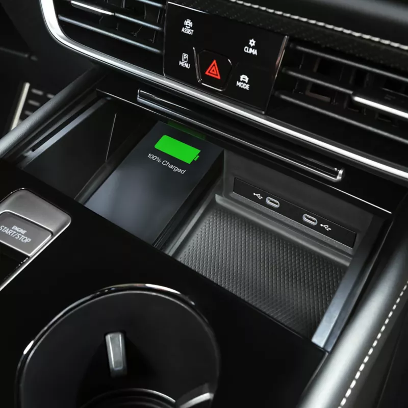 Smartphone on the wireless charging pad