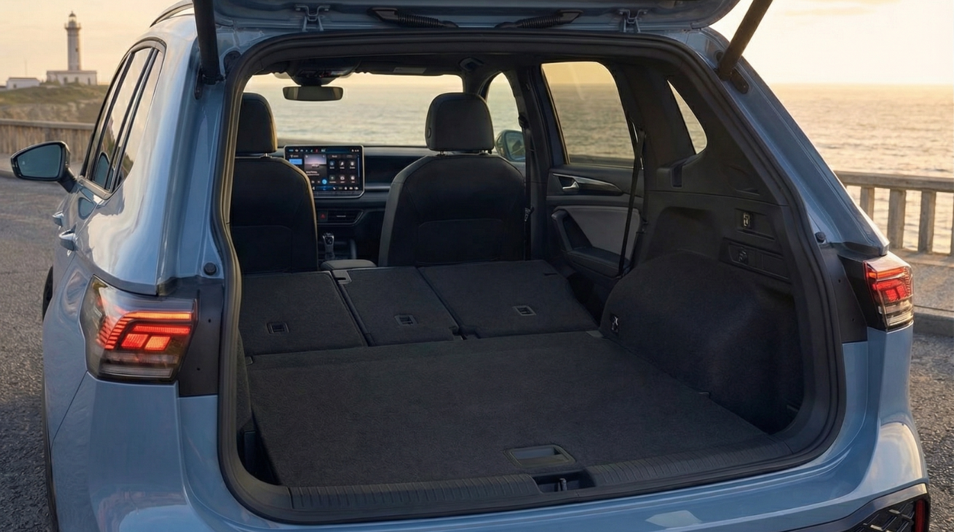 2026 Volkswagen Tiguan SE R-Line Black rear seating and cargo area
