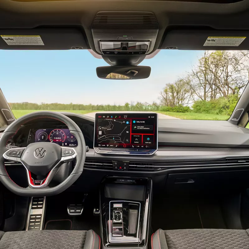 2026 Volkswagen Golf GTI dashboard and steering wheel